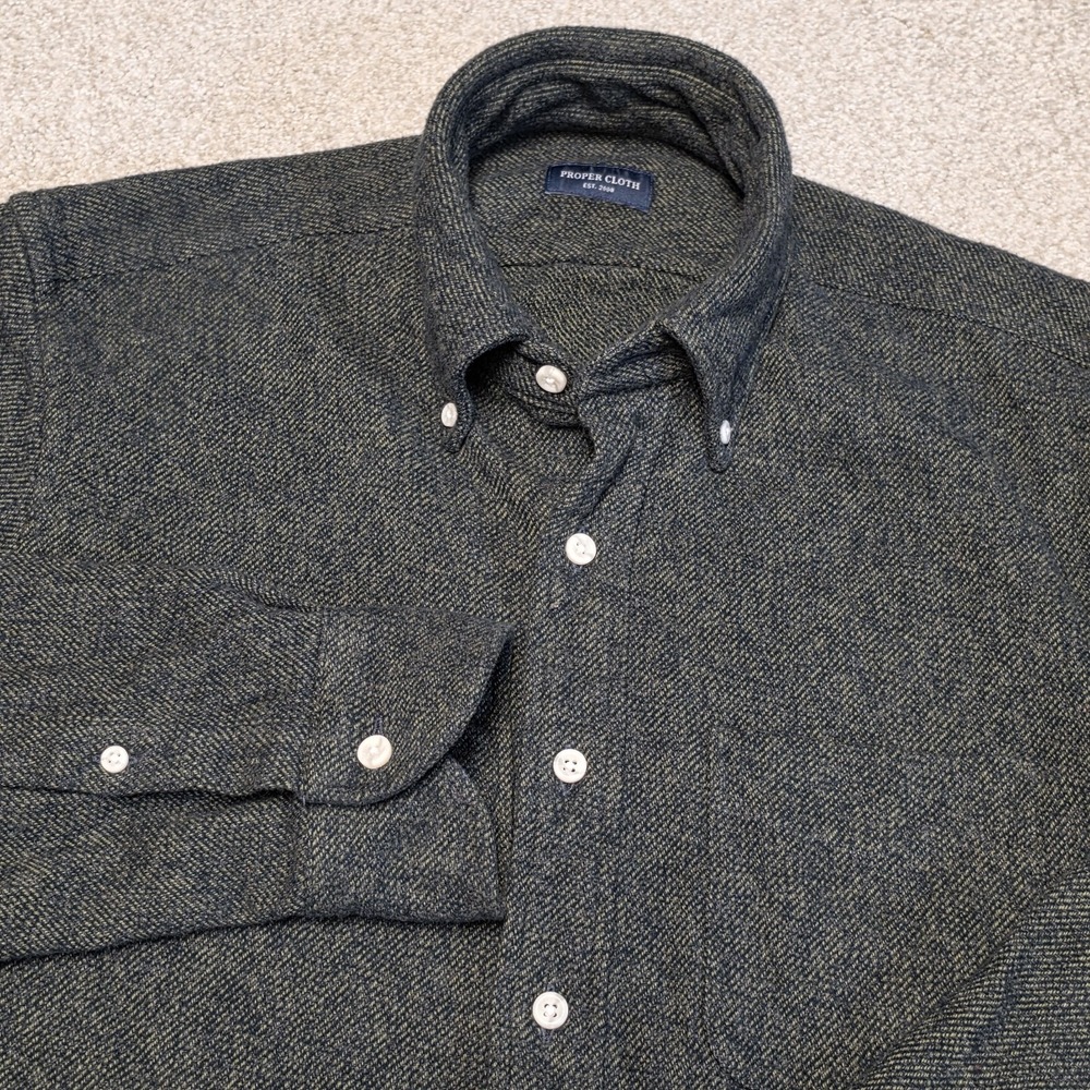 Proper Cloth Mens Custom Shirt Pine Green Japanese Twill Oxford Button Down